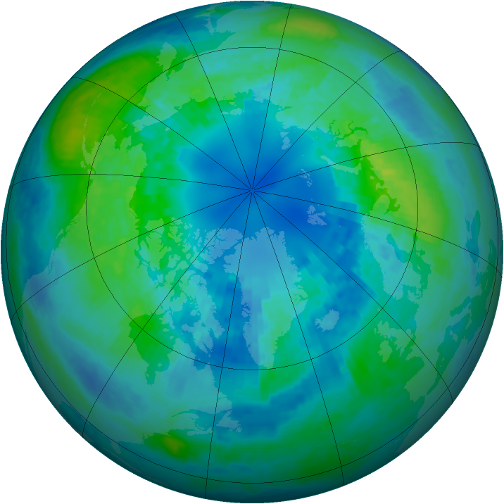 Arctic ozone map for 11 October 2004